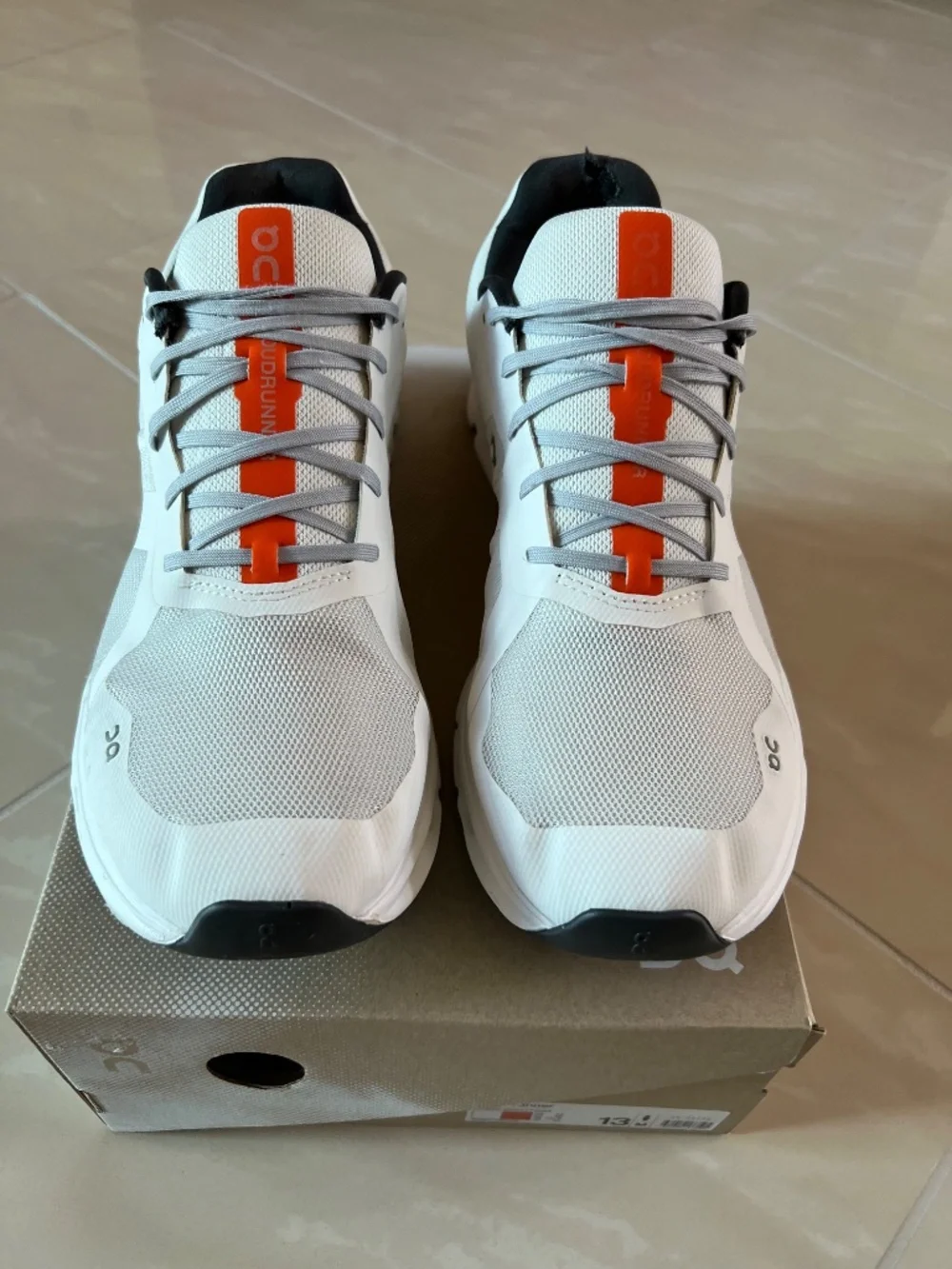 0040 ON Cloudrunner Men's Undyed-White / Flame US 13